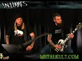 in flames