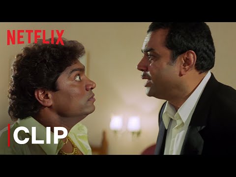 Chota Chattri Comedy Scene | Paresh Rawal VS Johnny Lever | Awara Paagal Deewana | Netflix India