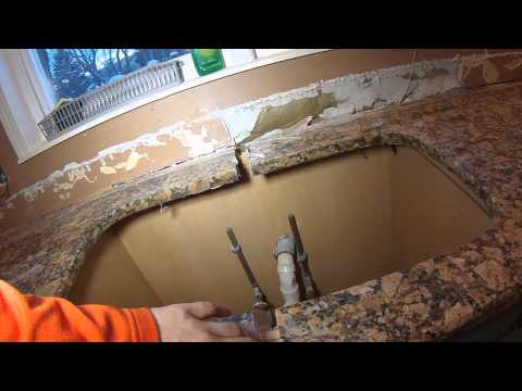 how to remove undermount sink from granite
