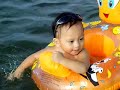 1year old boy enjoy alone,his1st experience on the sea water 1year old boy enjoy alone,his1st experience on the sea water