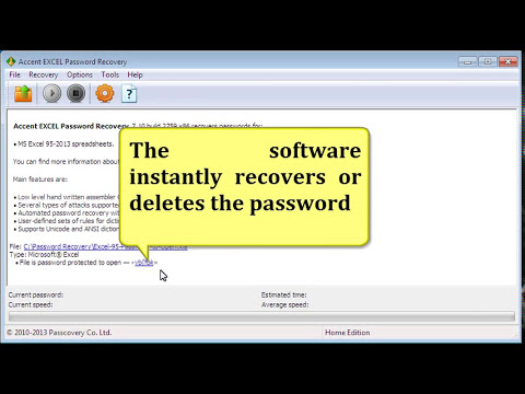how to recover excel file password