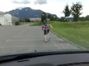 pulling car