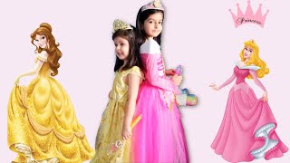 Pretend play dress up like a disney princess and kids makeup|get ready for disney princess birthday 
