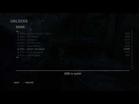 how to unlock skins in the last of us