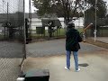 nan in a batting cage!
