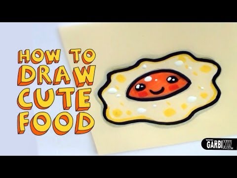 how to draw cute food