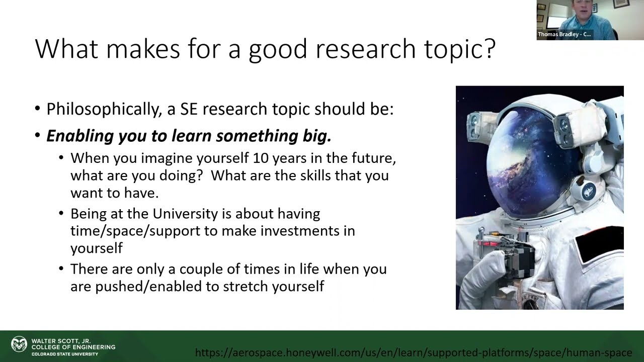 Choosing a Research Topic - Dr. Tom Bradley