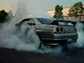 R33 GT-R doing a burnout
