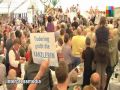 willkommen im paradies! bundeskanzlerin angela merkel im festzelt in trudering am 15. mai 2013. schlussakt der veranstaltung.