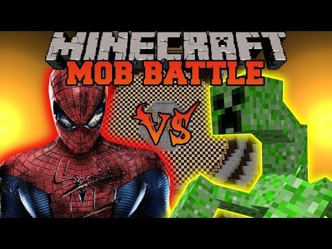 MUTANT CREEPER VS SPIDERMAN - Minecraft Mod Battle - Mob Battles - Superheroes Mutant Creatures Mods