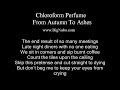 chloroform perfume lyrics from autumn to ashes