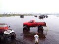 Red Chevy with 7.3 Powerstroke pulling out a Ford Red Chevy with 7.3 Powerstroke pulling out a Ford