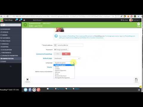 how to change default language in prestashop