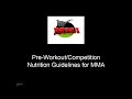 Pre-Training/Competition Nutrition Guidelines and Tips for MMA