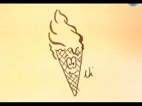 how to draw ice cream cone