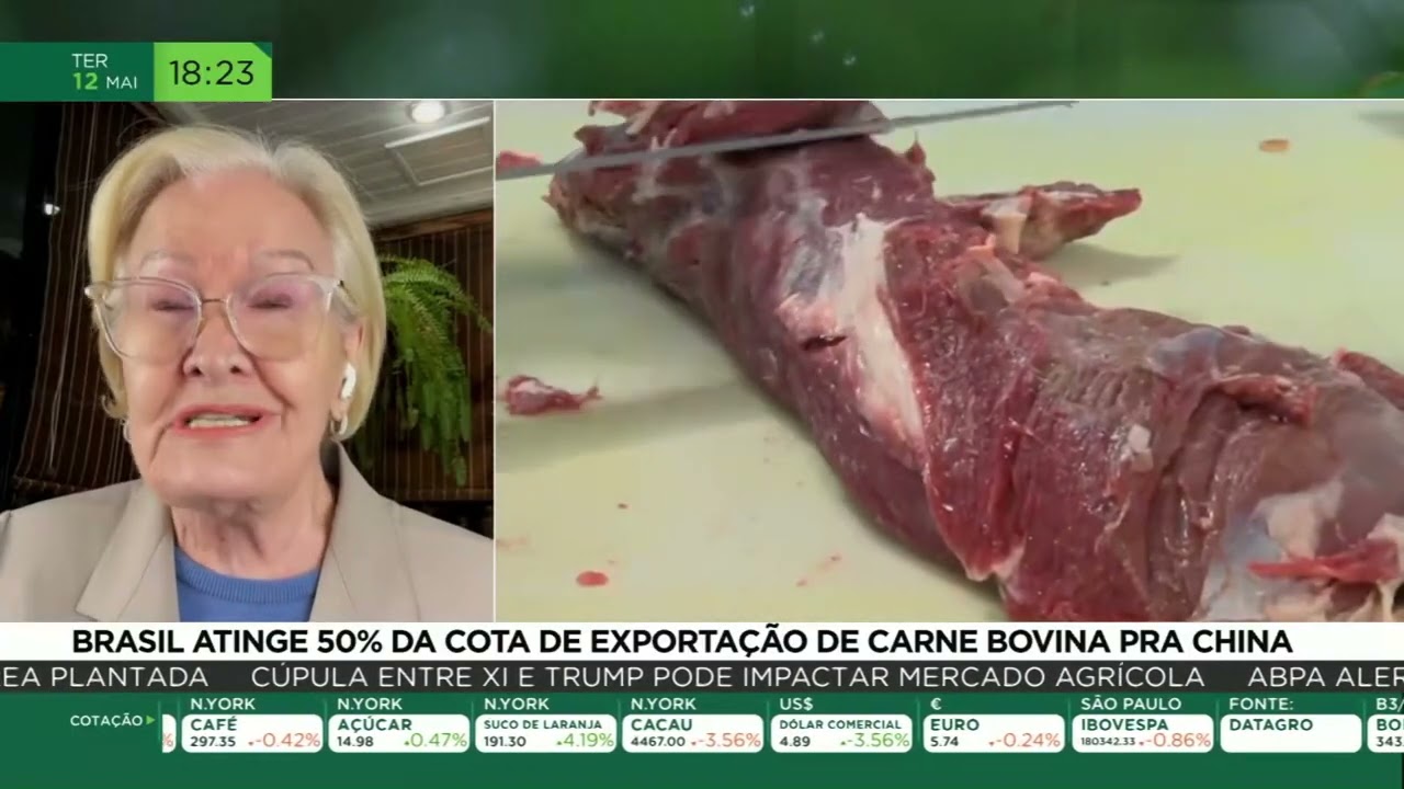 Brasil atinge 50% da cota de exportação de carne bovina pra China
