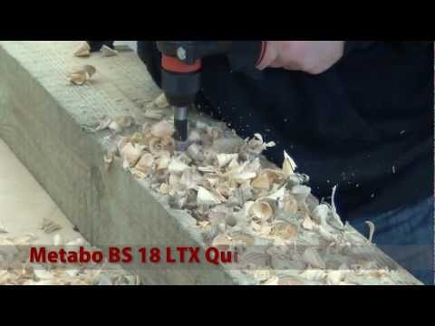 bosch - Porównanie wkrętarek akumulatorowych: - Bosch GSR 18-VE-2-Li - DeWalt DCD985L2 - Makita BDF545RFE - Metabo BS18 LTX Quick Test - wiercenie w sosnowym krawędz...