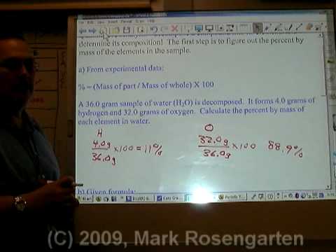 mass - How to determine the percent composition by mass of the elements in compounds using experimental data and formula mass.
