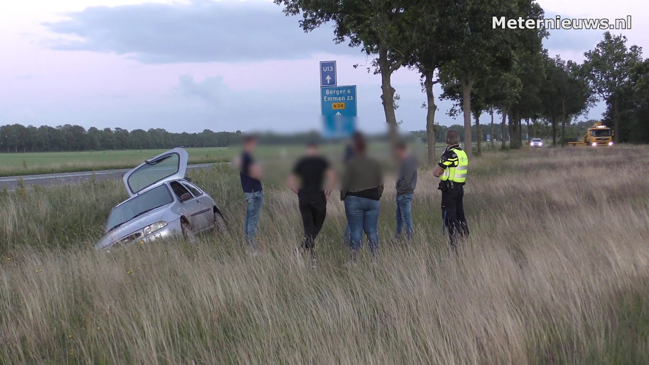 Auto van de N34 bij Gasselte(Video)