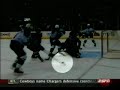 Anze Kopitar hits the puck in the air to score Anze Kopitar hits the puck in the air to score