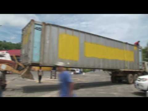containers - This is the story of moving the first of four 45 foot HC shipping containers to a job site in San Juan Del Sur, Nicaragua. The containers will be used to bui...