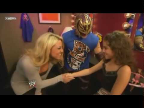 Rey Mysterio's Daughter blessing him before his fight.