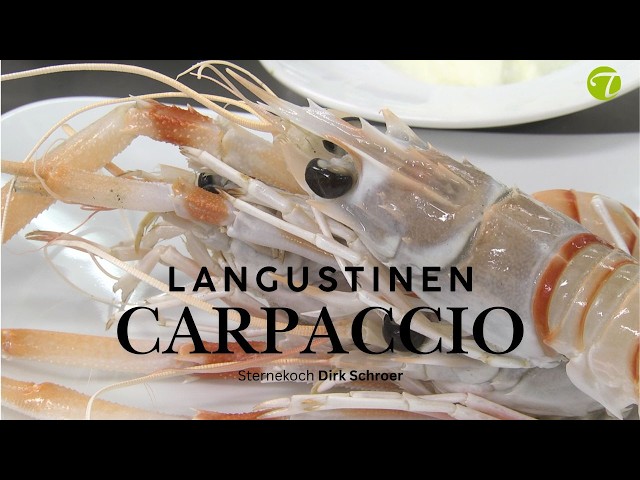 Langustinencarpaccio mit Ziegentopfen und mariniertem Paellagemüse Langustinencarpaccio mit Ziegentopfen und mariniertem Paellagemüse