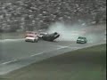 No doubt one of the greatest comebacks in Nascar History.With only 10 laps to go Bobby Allison was just a few car lengths ahead of leader Dave Marcis when the caution came out and Allison became the last car on the lead lap.  Allison pitted and took on four new tires and restarted in 13th place with only 5 laps to go.  Allison flies through the field to take the lead at the white flag but people think he is still 1 lap down!!!  Then as he is taking the checkerd flag everyone realises he is in fact in 1st place and he takes the win.Behind him #90 Kenny Schrader who had the lead blows a tire coming off turn 4 on the final lap and flips into the trioval also collecting Harry Gant.  Afterwards we see Kenny and the rescue workers try to get Kenny out of the car with some nasty language invloved lolDaytona International SpeedwayJuly 4th 1987