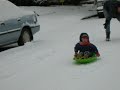 Leo sledding on NE 14th Leo sledding on NE 14th