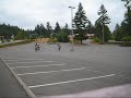 Goofing around in a parking lot. Husaberg FS450, Husky 510, Yamaha 250x.