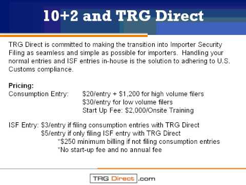 how to file isf for us customs