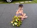 Fazendo arranjo de Flores