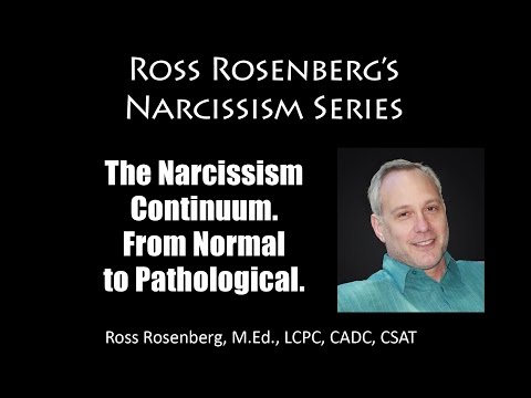 Narcissism - Ross Rosenberg, during his training seminar explains the range of narcissistic possibilities possiblities. He delineates normal or benign narcissism from mod...