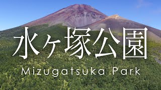 空撮 水ヶ塚公園と富士山 / Mt. Fuji and Mizugatsuka Park