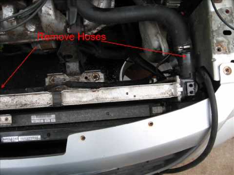 2002 chrysler minivan radiator removal and  placement.wmv
