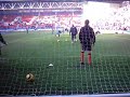 Wigan Athletic goalkeepers warm up before match v Arsenal, 19/11/2005 at the JJB Stadium.