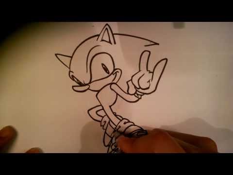 how to draw sonic step by step