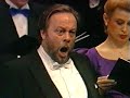 karita mattila, p�ivi nisula, matti salminen, tom krause, seppo ruohonen and johann tilli in the act ii finale of verdi's aida in the opening gala of the new finnish national opera house in 1993. miguel g�mez-martinez conducts.