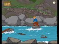 in this part of the game, snowy reveals himself to be a bit of dick, as he drinks some whiskey, gets absolutely hammered and falls into a fast-flowing river, forcing tintin to go after him. after that little distraction, we get the hardest stage in the game so far, the chorten, which wouldn't be so bad if tintin wasn't constantly running the entire time. thankfully the difficulty levels out again with the following stage, a snow-capped mountain with the only real hazards being rolling snowballs and the occasional falling snow drift. don't be fooled though, things are about to get a lot more ugly...