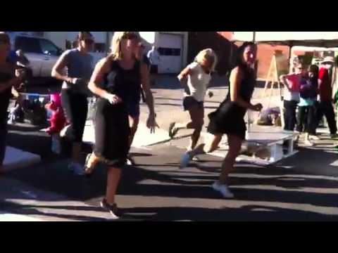 Locke Street - Gals from a local gym strut their stuff at Hamilton's Locke Street Festival.