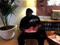 Don Campbellock Campbell getting B-Boy Sneaker Factory