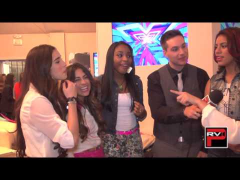 PacificRimVideoPress - Front Row Features Wire / Pacific Rim Video correspondent Chris Trondsen poses fan questions to the ladies of fifth harmony at the X Factor press room at CBS...