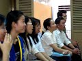 tran quang hai showed how to learn overtone singing in a few minutes with vietnamese students of the ass.tieng hat que huong , in hcm city, 09 december 2007