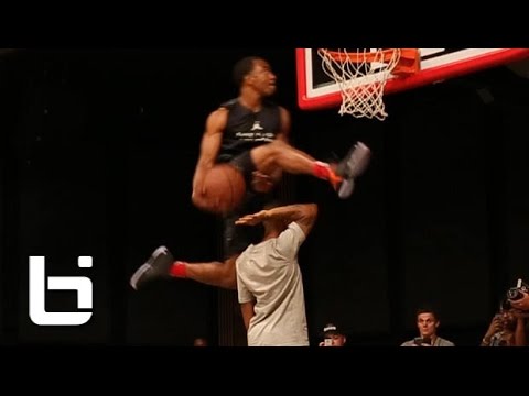 Haneef Munir Dunks Over Bow Wow %28Shad Moss%29 On A Chair At Jordan XX9 Release Event%21%21