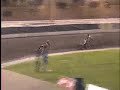 Footage of the crash at Andre Compton's farewell meeting involving Joel Parsons in red, Lee Smethills in blue, Byron Bekker in yellow and Richard Hall clear of it all at the front in green.