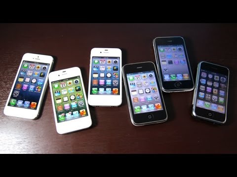 iPhone 5 VS iPhone 4S VS iPhone 4 VS iPhone 3Gs VS iPhone 3G VS iPhone 2G Comparison Test
