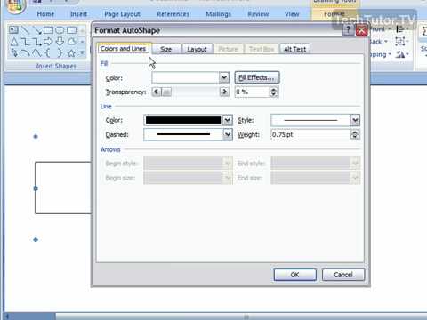 how to fill square in word