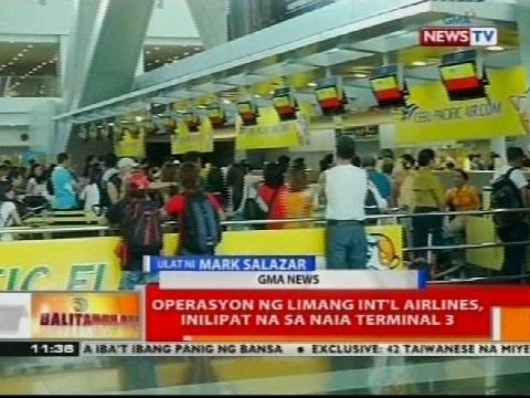 BT: Operasyon ng limang int'l airlines, inilipat na sa NAIA Terminal 3