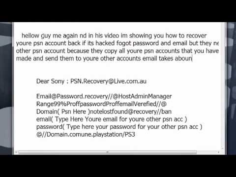 how to recover account on ps3
