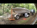 Removing a Boat from a Trailer on Land